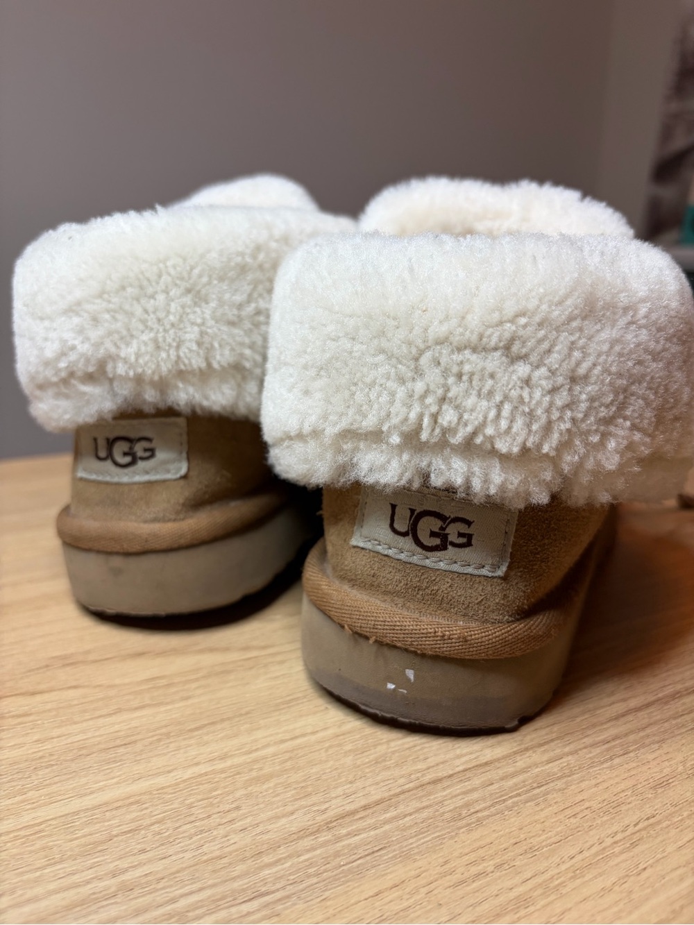 UGG Chestnut Suede Diara Cuff Slipper Ankle Boots Shearling Womens 7 1113090
